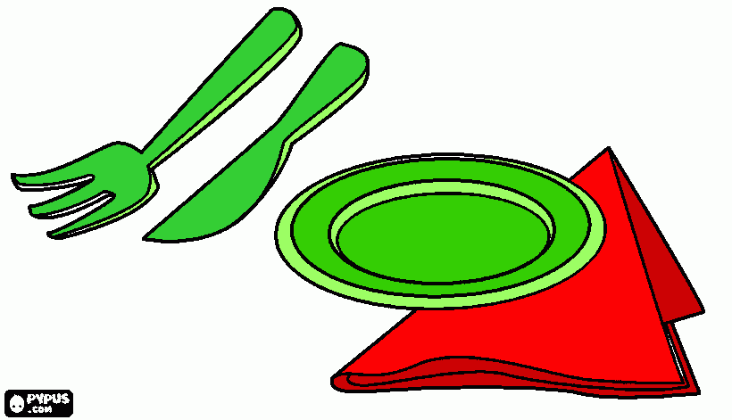 faca e garfo para colorir e imprimir