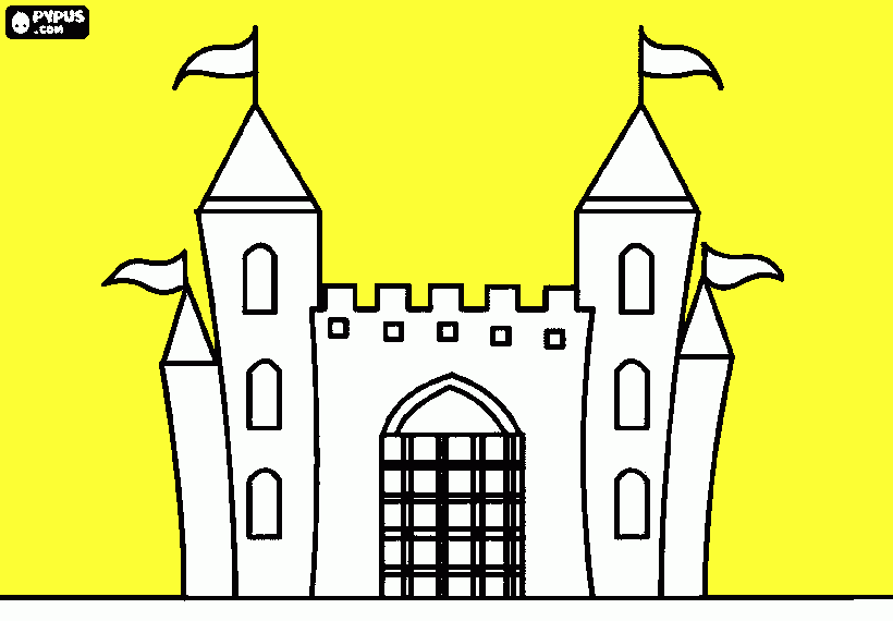 fachada do castelo para colorir e imprimir