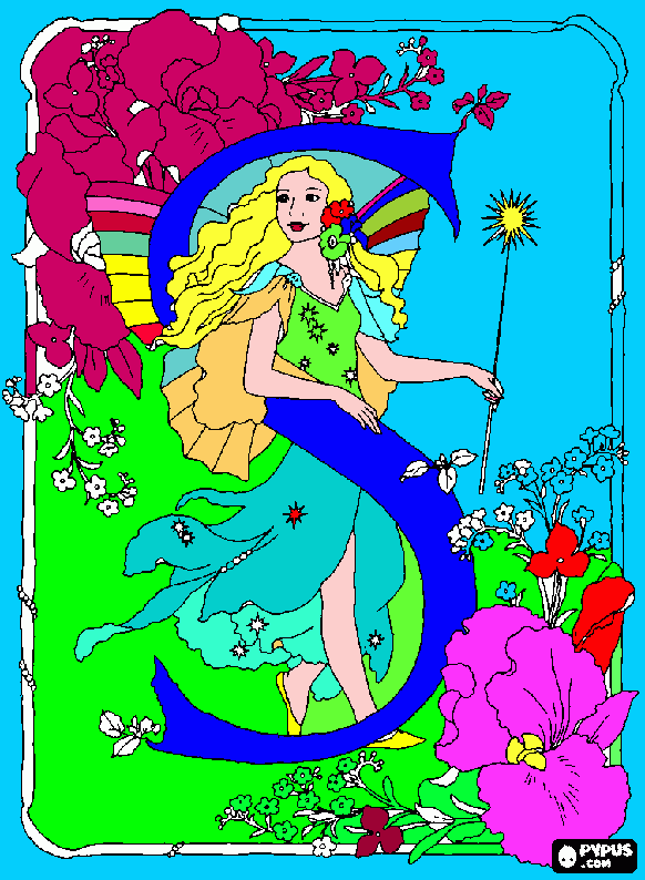 fada brilhante para colorir e imprimir