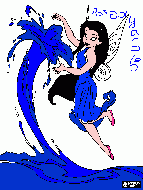 fada da agua para colorir e imprimir