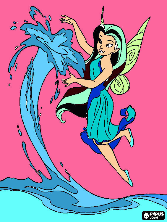 fada das aguas para colorir e imprimir