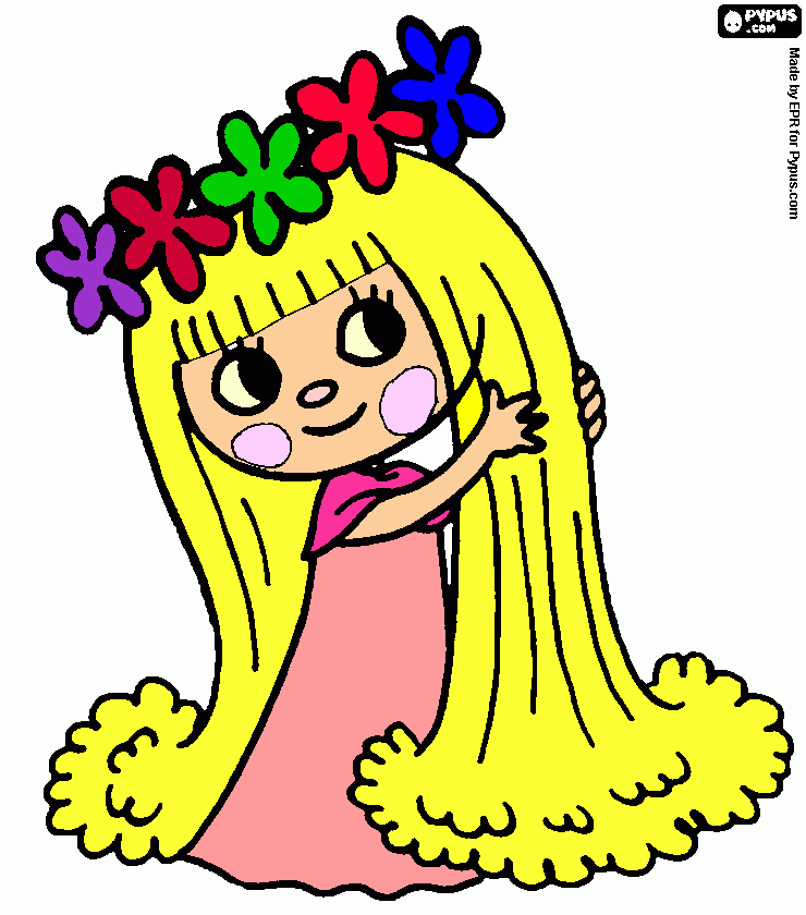fada do cabelo para colorir e imprimir