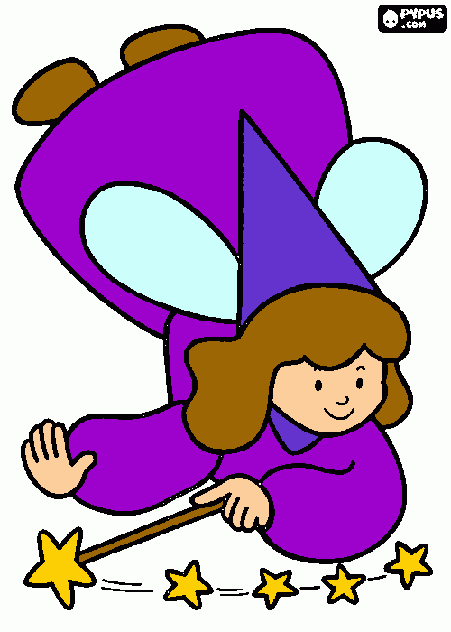 fada roxa para colorir e imprimir