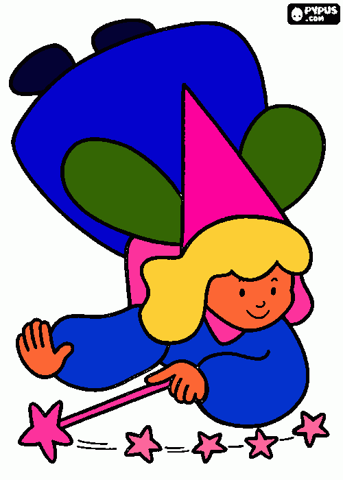 Fadinha de varinha pequena para colorir e imprimir