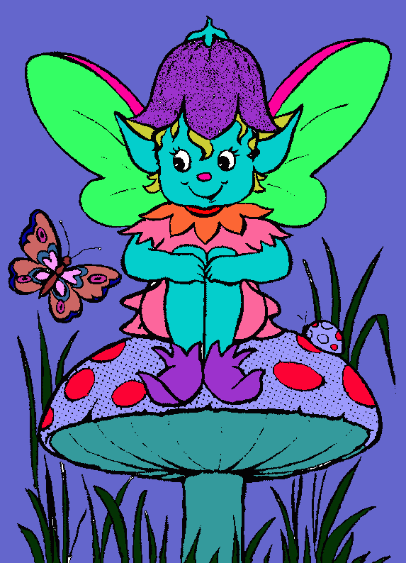 fadinha psicodélica para colorir e imprimir