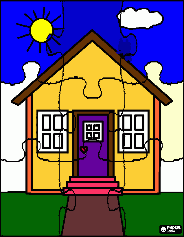 faixada de casa para colorir e imprimir