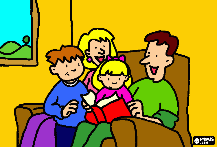 famili ideal para colorir e imprimir