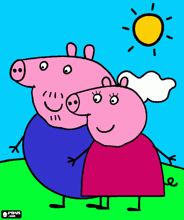familia da peppa pig para colorir e imprimir