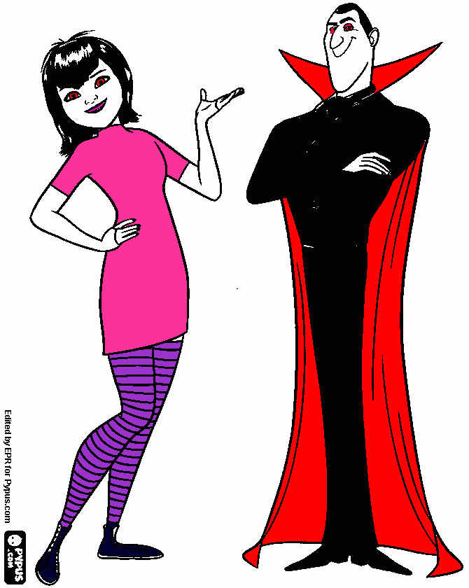 Familia Dracula para colorir e imprimir