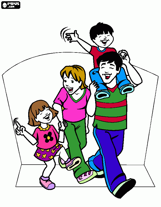 familia feliz  para colorir e imprimir