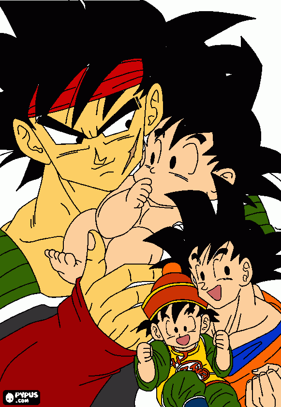 fAMILIA GOKU para colorir e imprimir