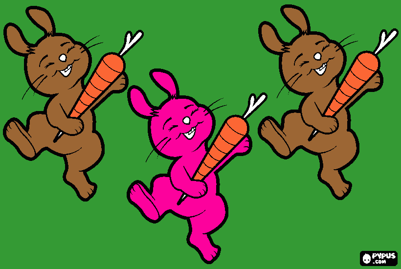 Familia Silva Oliveira, os  tres Coelhinhos Jermainy, Jahnsen, Jemelly para colorir e imprimir