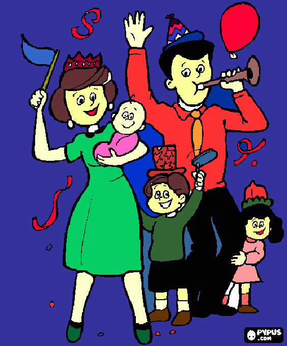 familia vena para colorir e imprimir