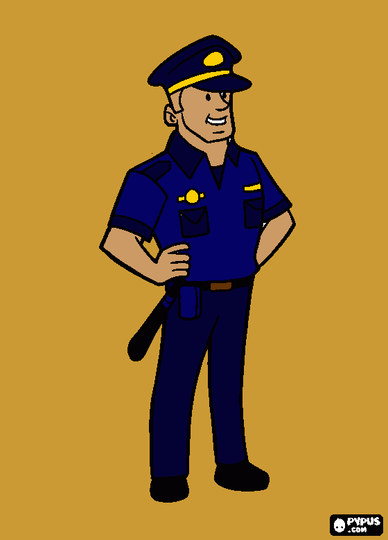 farda da policia para colorir e imprimir