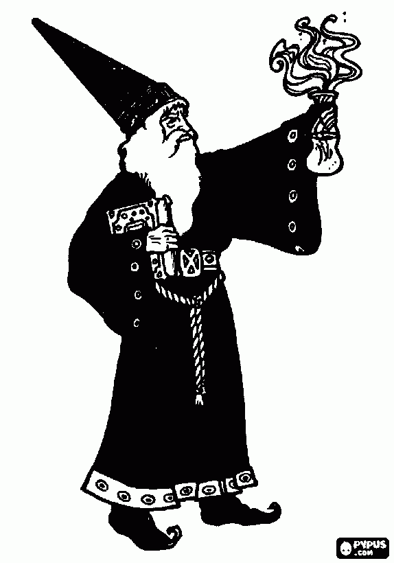 feiticeiro para colorir e imprimir