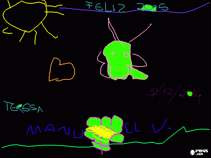 Feliz 2015! para colorir e imprimir