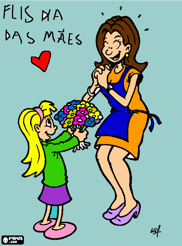 Feliz Dia das Mães para colorir e imprimir