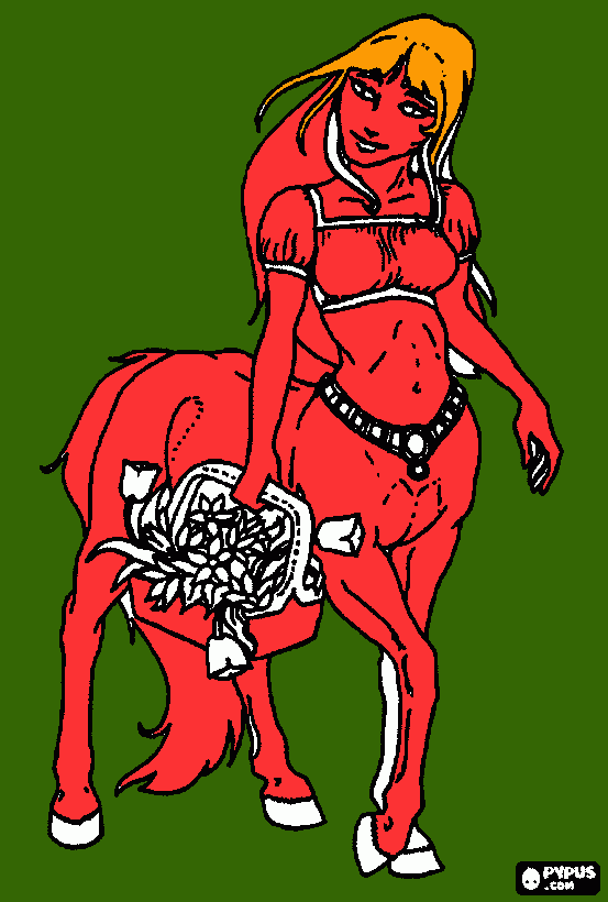 feminino de centauro para colorir e imprimir