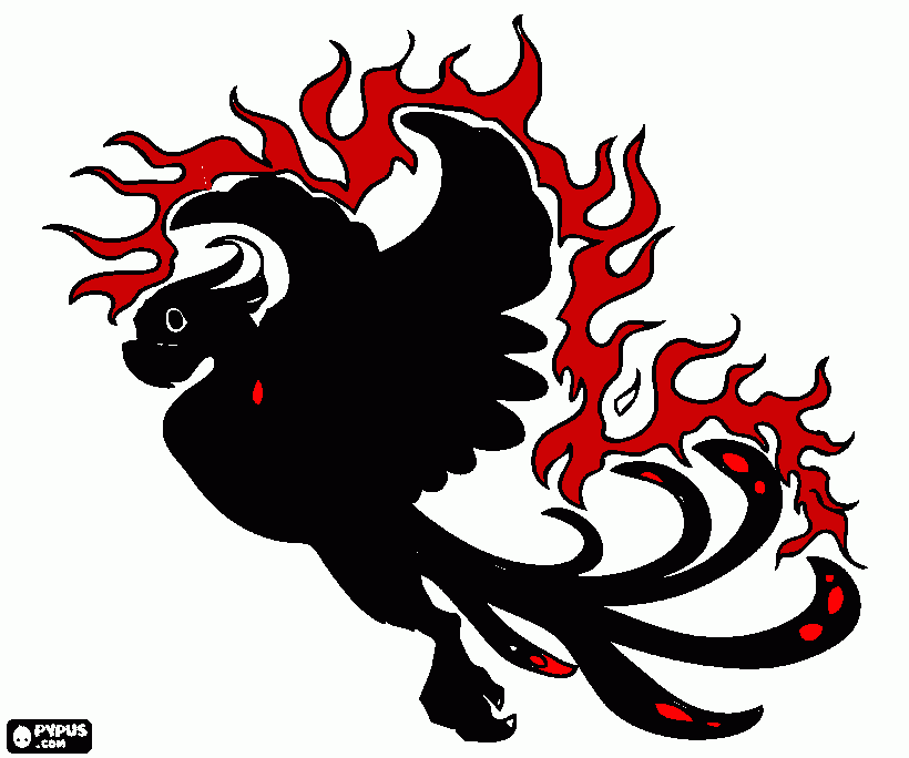 fenix negra para colorir e imprimir