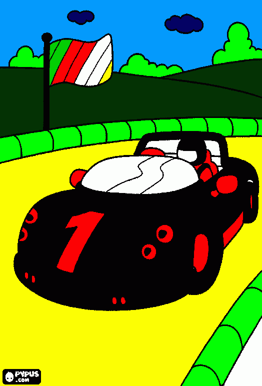 ferrari preto e vermelho para colorir e imprimir