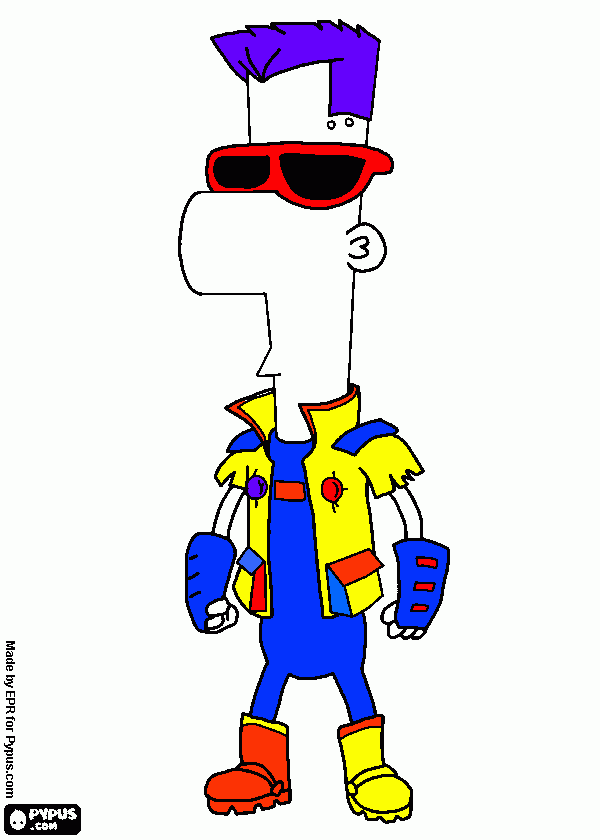 FIB E FERB NA 2° DIMENSÃO NO FABULOSO 3d para colorir e imprimir