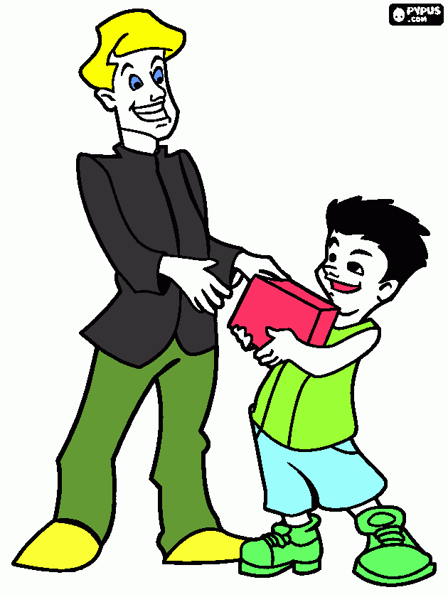filho da seu presente para seu pai para colorir e imprimir