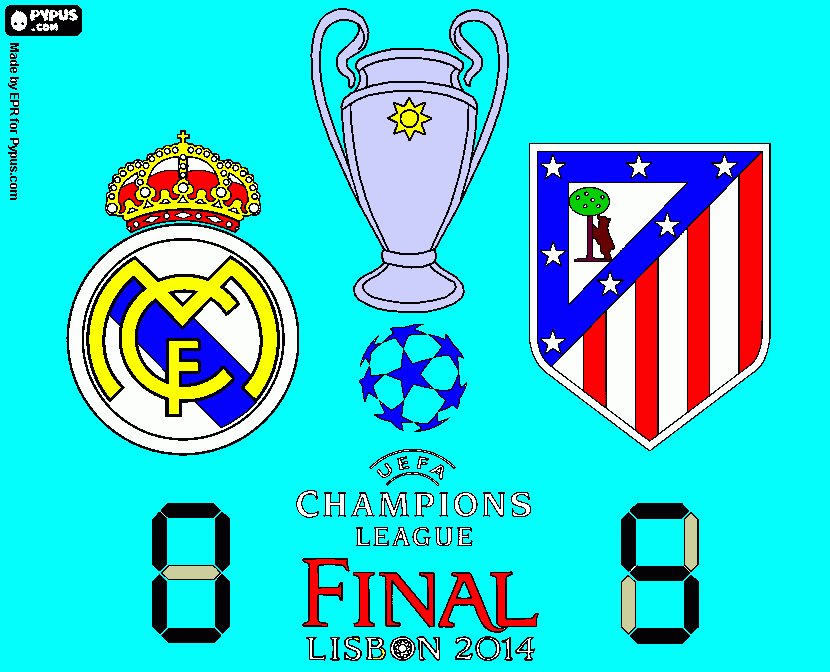 final da champions league para colorir e imprimir