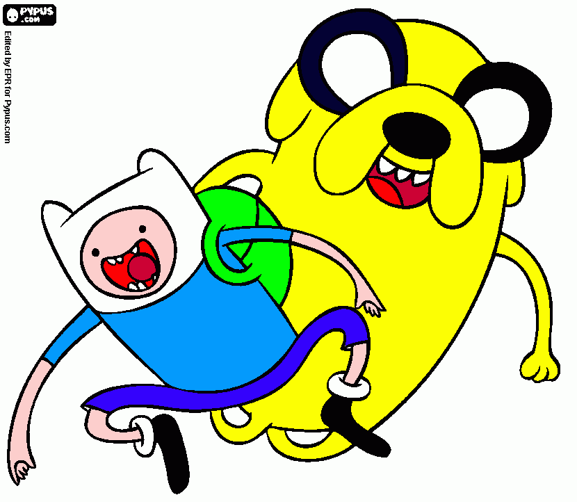 finn e jake de hora de aventura para colorir e imprimir