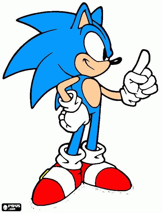 fiz um sonic classico dos anos 90 ele ficou muito bonitinho para colorir e imprimir