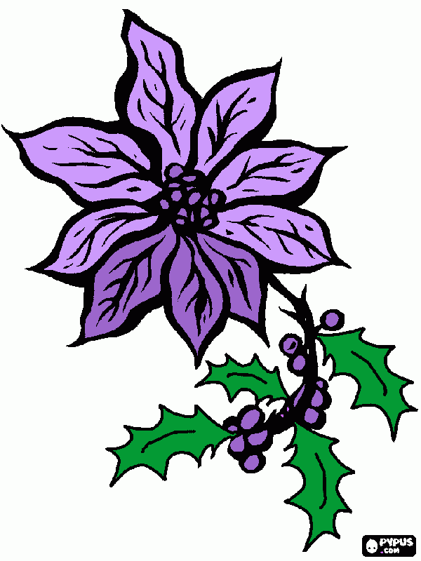 flor lilas para colorir e imprimir