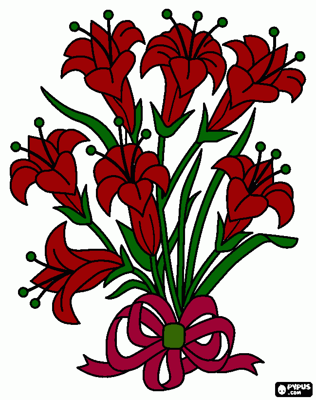 flor linda lirio  para colorir e imprimir
