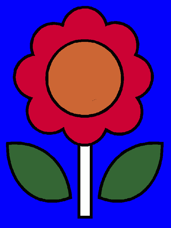 Flor par preencher com cores para colorir e imprimir