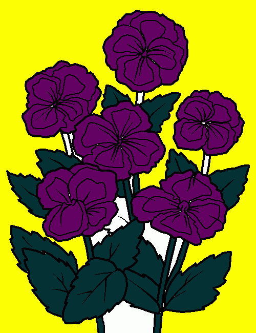 flor  roxa linda para colorir e imprimir