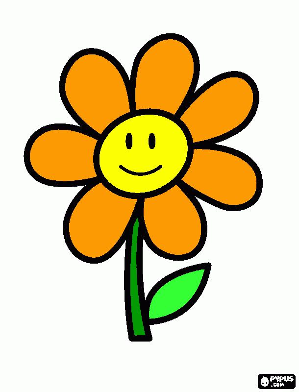 flor simples amarela para colorir e imprimir