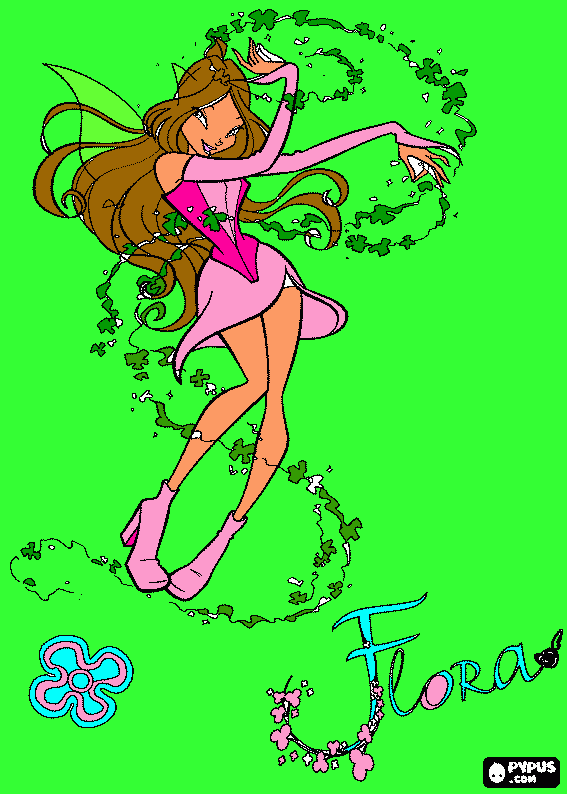 flora fada da natureda em nivel magia winx para colorir e imprimir