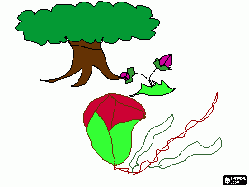 flores com arvore para colorir e imprimir