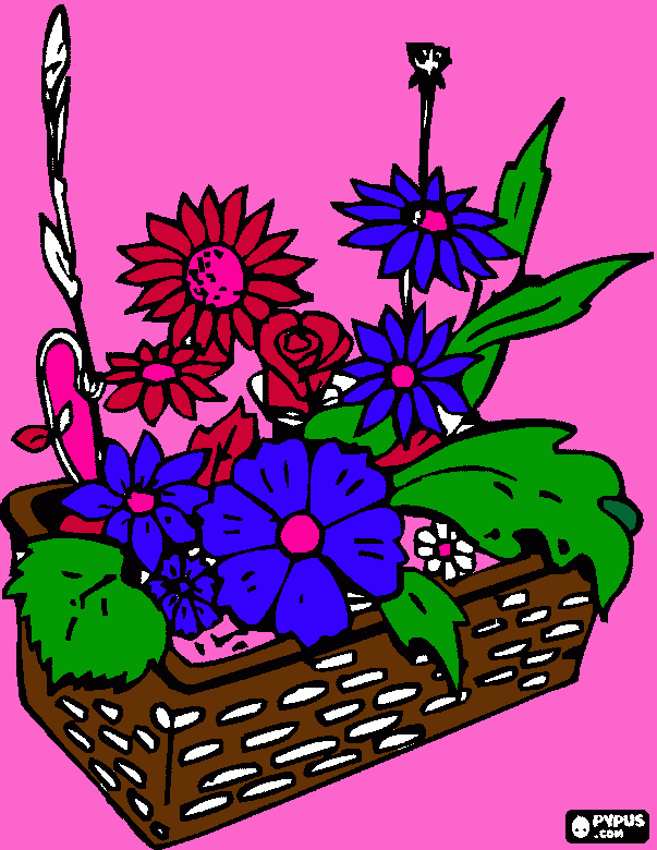 flores nomcesto para colorir e imprimir