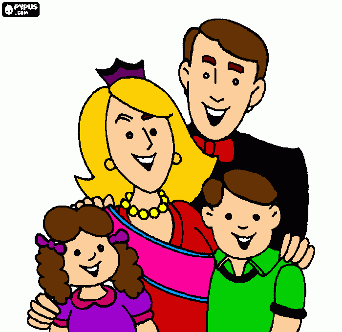 foto em família para colorir e imprimir