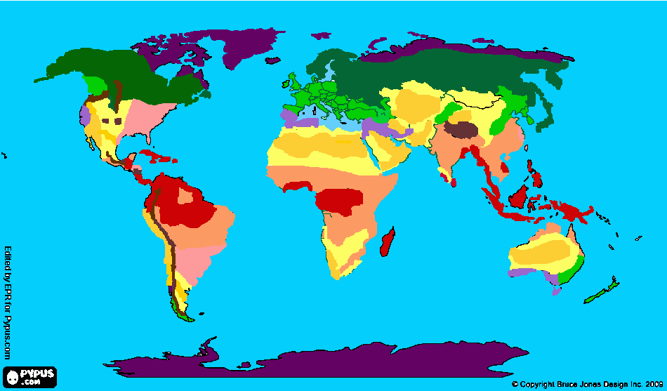 Fronteiras países do mundo - Clima para colorir e imprimir