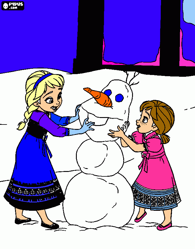 frozem e boneco de neve para colorir e imprimir
