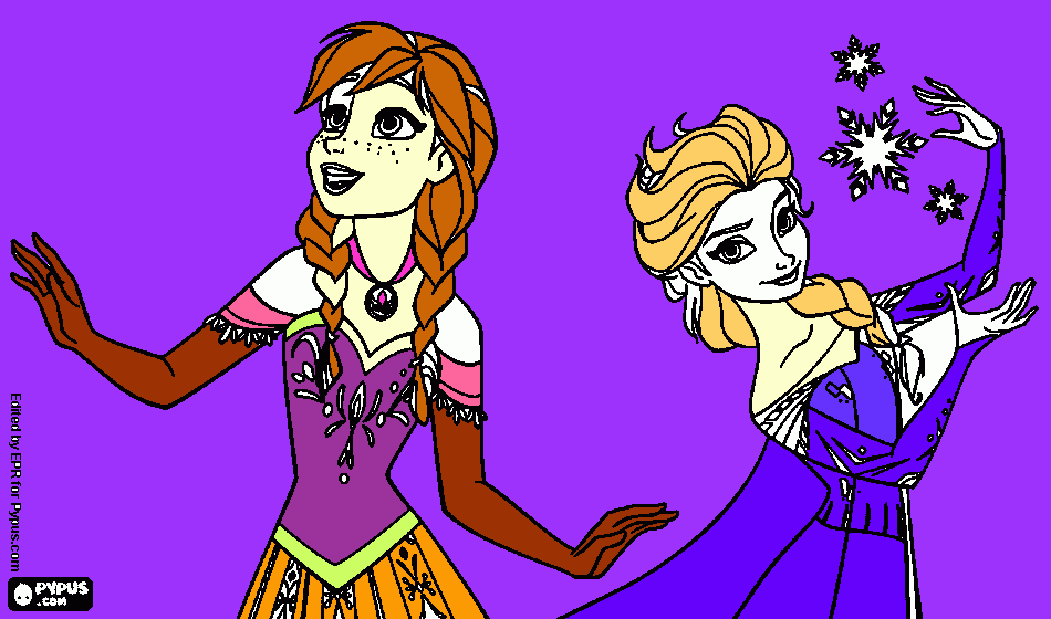 frozen ana e elsa para colorir e imprimir
