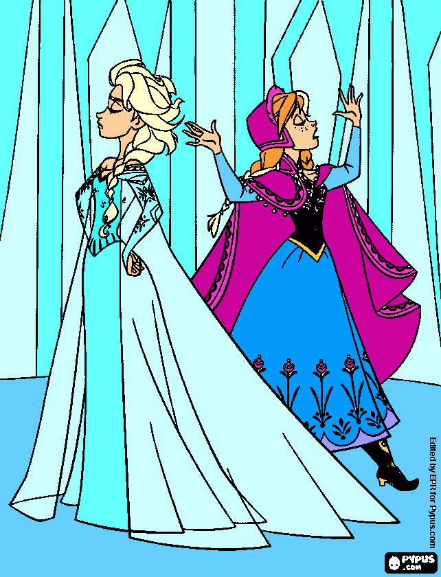 frozen- elsa e anna para colorir e imprimir