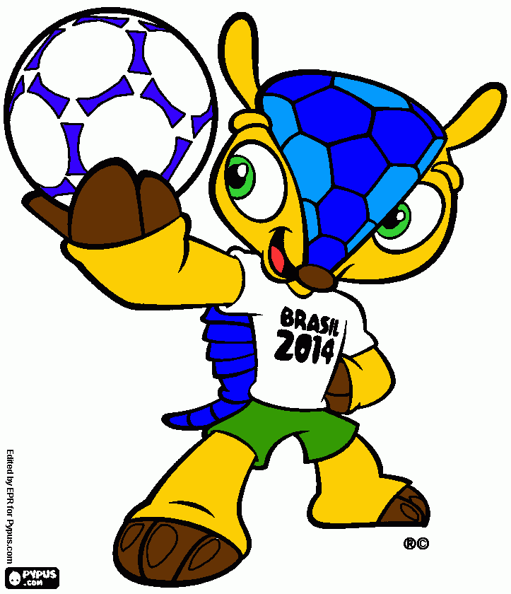 Fuleco Mascote da copa 2014 para colorir e imprimir