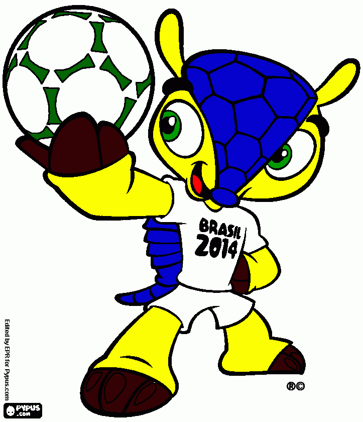 fuleco na copa para colorir e imprimir