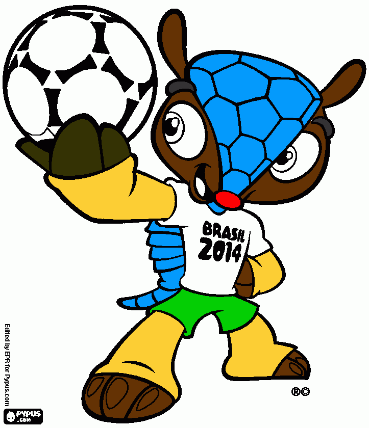 FULECO O MASCOTE DA COPA AMINA  para colorir e imprimir