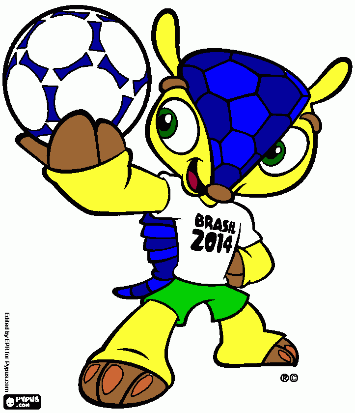 fuleco pintado para colorir e imprimir