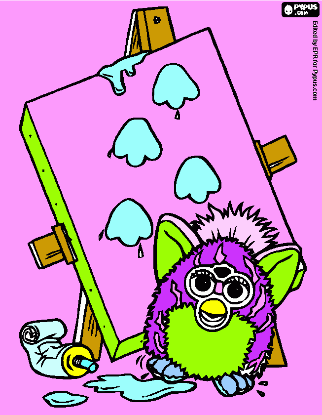 furby artista pintor para colorir e imprimir