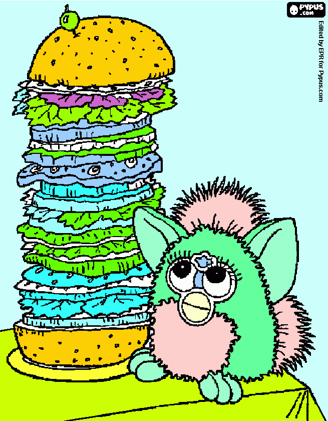 furby com muita fome para colorir e imprimir