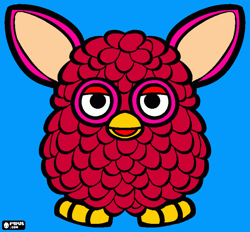 Furby da cor bordo... para colorir e imprimir