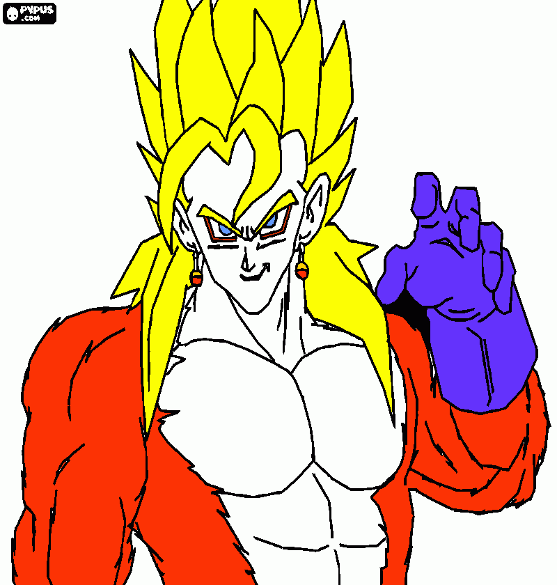 fusao do goku vegeta para colorir e imprimir
